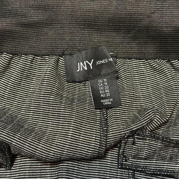Jones New York Pull On Wide Leg Pants Sz 1X Black Pinstripe Stretch Pockets NWT - Picture 4 of 10